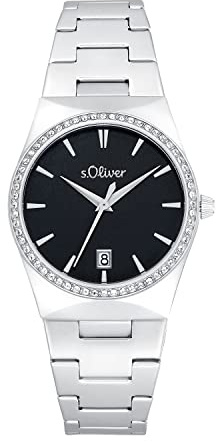 s.Oliver Armbanduhr Damen Quarzuhr Analog, mit Edelstahl Armband, Wasserdicht, Kommt in Uhren Geschenk Box