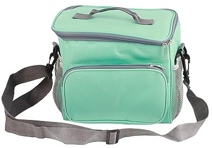 Isolierte Lunchtasche Für Damen Und Herren, Wiederverwendbare Lunchbox Mit Schultergurt Und Seitlichen Netztaschen, Tragbare Kühltasche Für Büro, Arbeit, Schule(Grün)