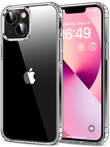 HOOMIL Hülle für iPhone 13 Mini, Anti-Vergilbung, Transparent | Stoßschutz, Durchsichtige Kratzfeste Harte Rückseite, Unterstützt Kabelloses Laden