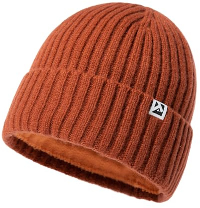 TOP-EX Merinowolle Beanie mit Fleecefutter für große Köpfe | Außenmaterial aus 100% Merinowolle mit weichem Fleecefutter für Herren und Damen ideal für Alltag Reisen und kalte Tage