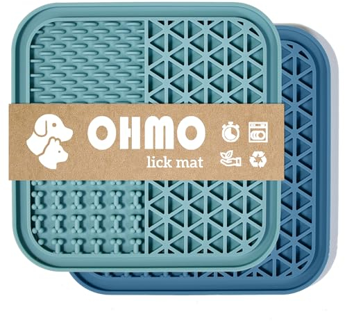 OHMO Schleckmatte Hund, Leckmatte für Welpen Katze - 2 Pcs für Haustier Angst Relief und langsam füttern, Lebensmittelqualität Silikon