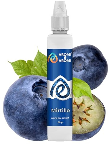 AROMI E AROMI | Aroma Mirtillo - Aroma Alimentare in Gocce per Dolci da Forno, Torte, Yogurt, Gelato, e Liquori | Prodotto 100% Italiano (50ml)