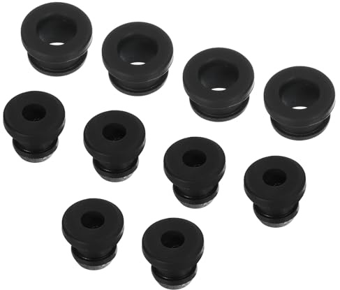 QUARKZMAN 10 Stück Kabeldurchführung 5,5mm x 3mm/7,5mm x 5mm Schwarz | Gummitüllen, Karosseriestopfen Wasserdicht Rund Durchführungstüllen, Für Kabelschutz Drahtschutz Steckern Kabellöchern