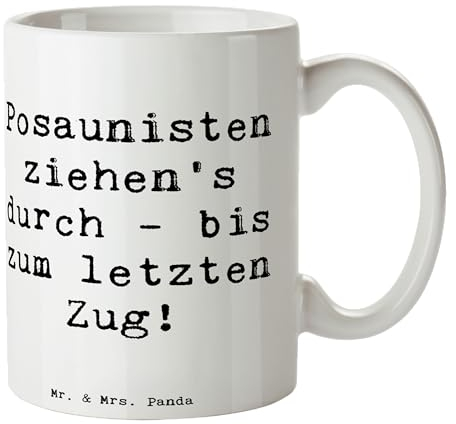 Mr. & Mrs. Panda Tasse Spruch Trombone Durchzieher - Geschenk, letzter Zug, Musik Leidenschaft, Kaffeetasse, Geschenk Musiker, Kaffeetassen,
