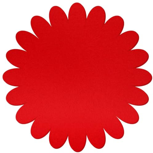 Roter Filz Untersetzer Blume V3 - Deko Basteln 3-60 cm