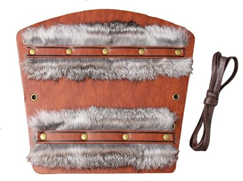 Mittelalterliche geprägte Armschienen, Retro-Kunstleder, Ritter-Armstulpen, Vintage-Renaissance-Armschützer (braun)