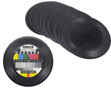 Tagtight 12Pcs Dischi in Vinile Vuoti retrò, Decorazioni da Parete per Dischi, Dischi Fai-da-Te Personalizzati, Poster per CD Musicali Dischi Falsi Neri per Bar, caffè, Decorazioni per la casa