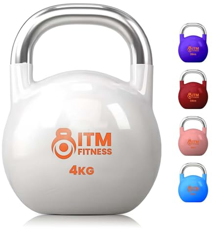 InTheMarket Premium Wettkampf-Kugelhantel – langlebiges Krafttrainingsgerät, gummierte Beschichtung, ergonomische Griffe, ideal für Gewichtheben und Heim-Fitnessstudio – (4 kg bis 28 kg)