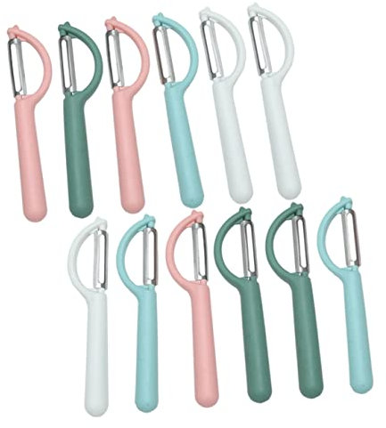 PRETYZOOM 12 Piezas cuchillo de cocina pelador de patatas pelador de pepinos papa multi lapto rallador de verduras de verduras conveniente de frutas Acero inoxidable