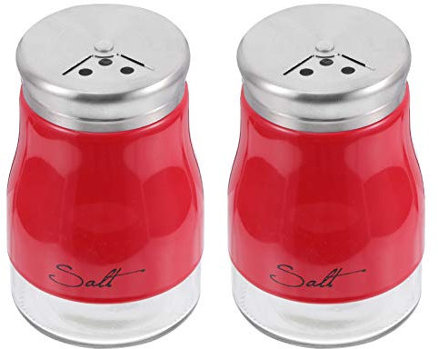 PRETYZOOM 2pièces Poivreuse Et Saupoudreuse Verre Avec Couvercle Acier Inoxydable Pour Sel Et Poivre De Cuisine