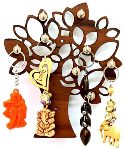 Elegante design unico in legno portachiavi albero per casa/ufficio/cucina/portachiavi per parete/miglior articolo decorativo per la casa/decorazione festiva portachiavi in legno. 8 ganci.