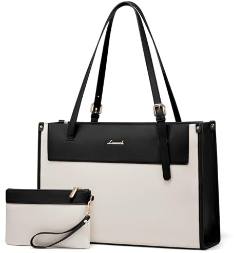 LOVEVOOK Laptop Handtasche Damen, 17,3 Zoll Wasserdicht Arbeitstasche Lehrertasche Aktentasche, Große Shopper Business Tasche Schultasche Leichte Handbags for Women, Tote Bag für Büro Uni Arbeit