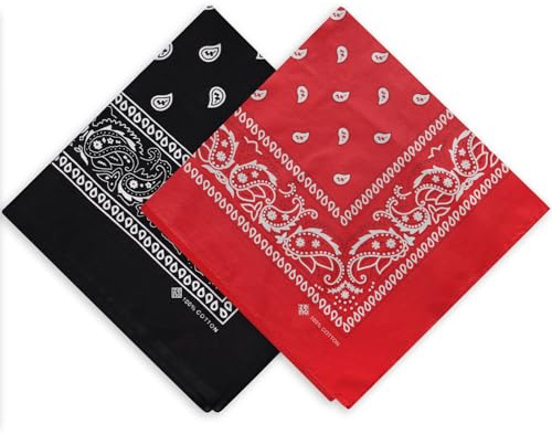 ZENO Bandana – 100% Baumwolle & Natürliche Fasern – Halstuch Ohne Polyester – Hochwertig, Weich, Langlebig & Waschmaschinenfest – Bandana Herren & Damen – Unisex & Kinder - 2 Pack