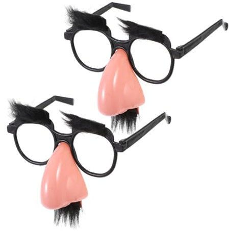 OFFIGAM 2stücke Verrückte Schnurrbartbrille Einzigartige Halloween Partybrille Für Erwachsene Lustige Clown Accessoires Für Festivals Und Geburtstagsfeiern
