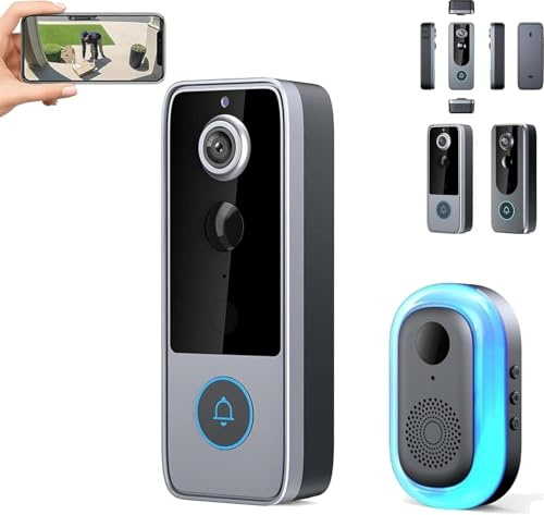 GuardianBell Pro – Smart WiFi Doorbell & Security, Cam in One HD Night Vision Home Smart Security Doorbell Two-Way Calls Camera, Auto Snapshots and Local Recordings,Style-B