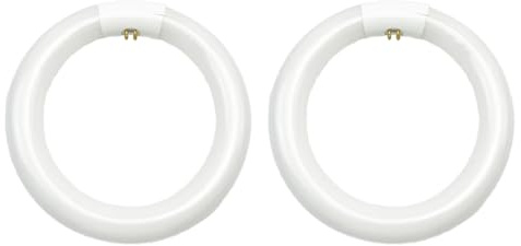 Eorleya 2pcs FC8T9/CW Circular Fluorescent Light Bulb,8Inch Round T9 22W Circline Bulbs Replacement for Circle Ceiling Fixture
