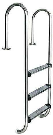 GXXINGIN Scaletta per Piscina in Acciaio Inox, 2/3 gradini Antiscivolo per Uso Interno/Esterno, corrimano Spesso Resistente, Finitura Argento, Parete Tubolare da 1,0 mm - Accesso Sicuro al Nuoto