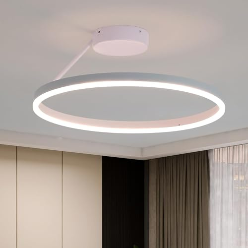 kaixunl Ring Deckenlampe, Runde LED Deckenleuchte, Moderne Einfache Deckenlampen, Weiß Dimmbare deckenleuchten, Geeignet für Wohnzimmer, Esszimmer, Schlafzimmer, Küche, Korridor, Flur 50cm