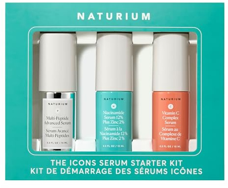 Naturium The Icons Serum Starter Kit - Niacinamid 12% Plus Zink 2%, Vitamin C Complex, Multi-Peptide Advanced Serum, 3 x 14,8 ml