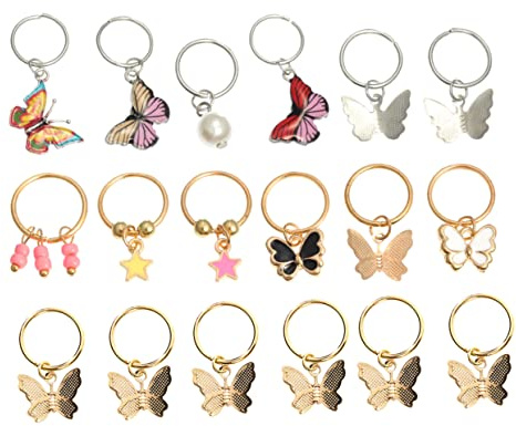 Beaupretty Pinzas para Trenzas de Pelo Mujer 18 Piezas Colgantes de Insecto, Aleación de Zinc y Acrílico, Accesorios Creativos y Skin Friendly para Fiestas y Eventos Varios estilos
