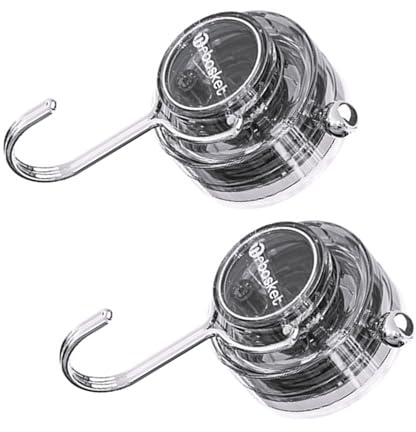 2 ganci trasparenti a ventosa con morsetti, accessorio alla moda, portatile, per la casa, il bagno, la finestra e gli schermi per uso quotidiano, gancio da parete