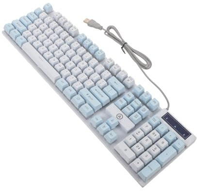 POPETPOP Tastiera Meccanica Gaming Rgb Cablata 104 Tasti in Abs | USB per Computer e Laptop, Effetti Dinamici, Caratteri Chiari, Stile Retrò