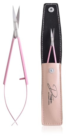 Spring Eyebrow Scissors - Small Fine Tip Facial Hair & Eyelash Trimmer | Professional Stainless Steel, Cute Pink Grooming Tool for Men & Women | Precise for Ingrown Hair & Split Ends