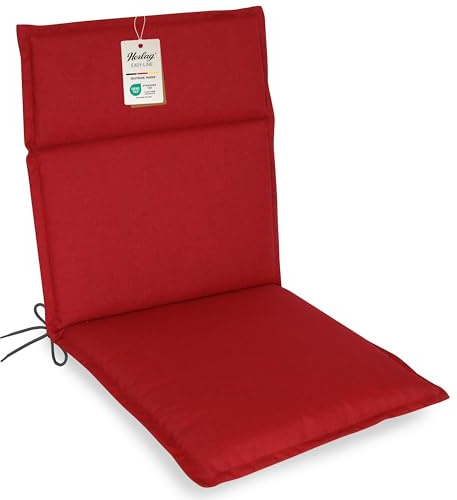 Herlag Gartenstuhlauflage Bea Niederlehner 100x50x4,5cm - Wasserabweisende Gartenmöbelauflage Fleckschutz - Bequeme Camping Sitzauflage - Pflegeleichte Easy-Line - Öko Tex 100- Rot