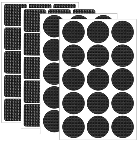 Anti Rutsch Pad Selbstklebend, Antirutsch Pads, Gummi Möbel Antirutschpads, Runde Rechteckige Möbel Rutschhemmer für Möbelfüße Stuhlbeine, Sofas, 60 STK