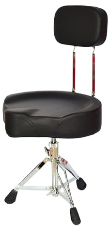 Generico Sgabello A Sella/sedia For Batteria Regolabile In Altezza E Girevole, Sgabello A Sella Con Rotelle Con Supporto For La Schiena, For Spa, Tecnico(Color2,45-65cm)
