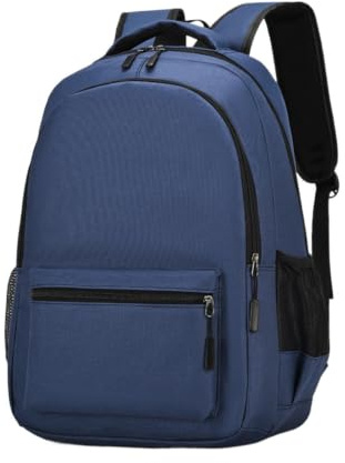 Ryggsäck för män unisex fritidsväska, hög densitet, slät dragkedja, blå, Siehe Beschreibung, Se beskrivning