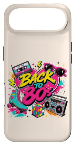 Back to 80s Nostalgia Roller Skate Boombox Cassette Tape Années 80 Coque pour iPhone Air