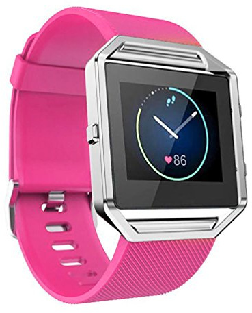 Cinturino di ricambio per orologio da polso Fitbit Blaze, in morbido silicone, bracciale sportivo regolabile per orologio fitness Fitbit Blaze, Uomo donna, Hot Pink, 22cm*2.3cm