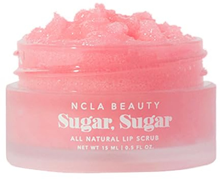 NCLA Beauty Sugar All Natural Lip Scrub - Lip Exfoliator - Made with Sugar, Cocoa and Shea Butter, Agave Nectar - Pink Champagne - 0.5 oz