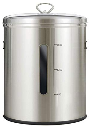 Aprilhp Rice Storage Container Stainless Steel, Flour and Cereal Container, Metal Canister for Kitchen Food, Large Rice Dispenser Cereal Bin Grain Box, 8/12/15/25kg25kg