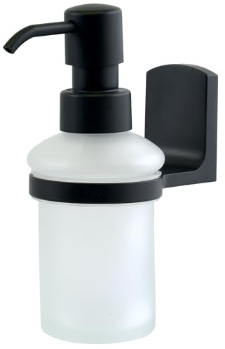 Spirella Seifenspender Taku | robuste Glas matt | zur Wandmontage inklusive Schrauben | auch zum Kleben geeignet-separat erhältlich, Off-White, Distributeur de Savon