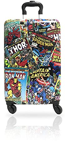 Fast Forward Marvel Comic Heroes Hard-Sided Tween Spinner Luggage, 20 Inches Carry-On Travel Trolley Marvel Suitcase for Kids