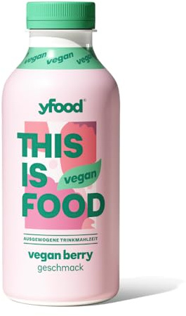 yfood Trinkmahlzeit Vegan Berry - 6 x 500 ml, mit 28 g Protein pro Drink