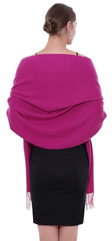 SWAT PANY Pashmina Schal für Damen warmer Winterschal Festlich Stola Tücher | Dick und weich, klassische Unifarbe, geeignet für Zuhause, Reisen, Partys und als Geschenk.