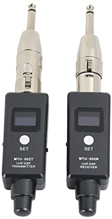 Bewinner U3 Microphone sans fil Adaptateur de micro sans fil, 2,4 GHz Émetteur et récepteur sans fil XLR avec 20 canaux, système XLR 110 dB pour microphone dynamique, mixeur audio, système de