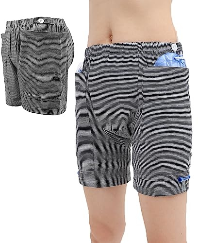 Incontinence Care Trousers for Men or Women, Double Pocket Urine Bag Pants Underwear (Can Hold 2000ml Capacity Urine Bag) Nephrostomy Bag Holder Leg Bag Catheter Pants for Elderly Bladder Patients