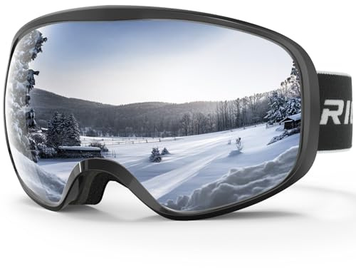 RIOROO Gafas de Esquí, Máscara Gafas Esqui Snowboard Nieve Espejo para Hombre Mujer Adultos Juventud Jóvenes OTG Compatible con Casco,Anti Niebla 100% Protección UV Gafas de Ventisca
