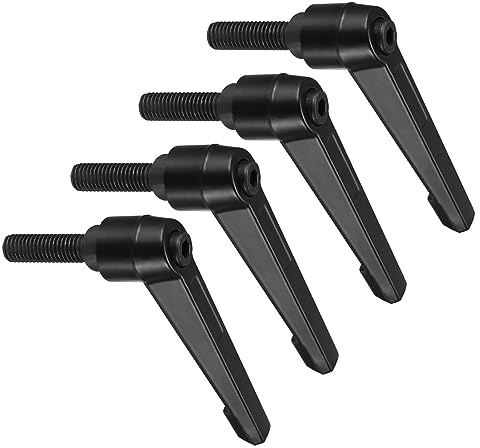 CoCud 4Stk Klemmhebel Griffe M10 x 30mm Stecker Gewinde Einstellbar Schwarz | Schnellspanner Verriegelung Drehend Bolzen Knöpfe, Für Drehmaschinen