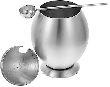 HEMOTON 1 Jeu bouteille d'assaisonnement boîte d'assaisonnement sucrier avec couvercle serveur de sel de cuisine pot fourniture de cuisine sucrier inox thé récipient ustensiles de cuisine