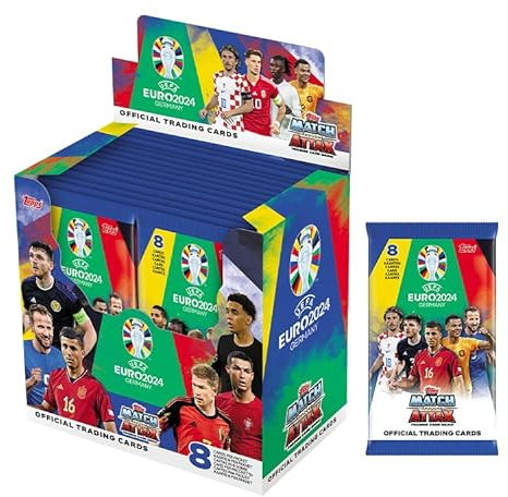Topps Official Euro 2024 Match Attax - Full Box - 36 packets of EURO 2024 Match Attax (288 cards). Ultra-rare Cristiano Ronaldo Career Celebration to be found inside lucky boxes., FS0004770-DE