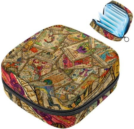 RODAILYCAY Damenbinden Aufbewahrungsbeutel für Damen, große Kapazität, Menstruationspad-Tasche, Tarot-Menstruationstaschen, Tampon-Sammelhalter, Geldbörse