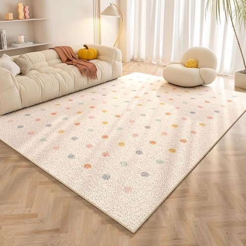 Tzvpsu Deko jugendzimmer Creme Blau Gelb Graffiti Design Waschbar rutschfest Teppich,bettumrandung Teenager Zimmer,120x160cm