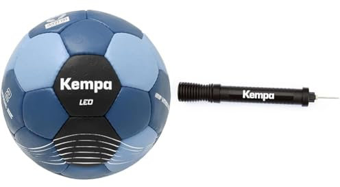 Leo & Kompakte Zwei-Wege-Ballpumpe für Handball, Fußball, Basketball etc., Luftpumpe mit Dual Action, Doppelhub-Pumpe, inkl. Ventil-Nadel, 200180001, Schwarz