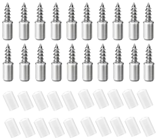 JJiaoLinin Regalbodenträger,60 Stück Selbstschneidende Schraube Regalbodenträger Regal Bodenhalter Regalstifte mit Gummischutz Einlegeboden Halter für Möbel Schränke Schrank Bücherregal Schaukasten