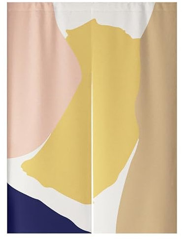 Küchenvorhänge Gelb Kamelblau Scheibengardinen Polyester Vorhänge Kurz Waschbar Raumteiler Vorhang Türvorhang Langlebig Küchenvorhang Kurze Gardinen Verdickung Tür Vorhang 80x200cm